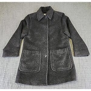 Bloomingdale's Gray Pea Coat Wool Mohair Alpaca Blend Size 2 Made in Italy